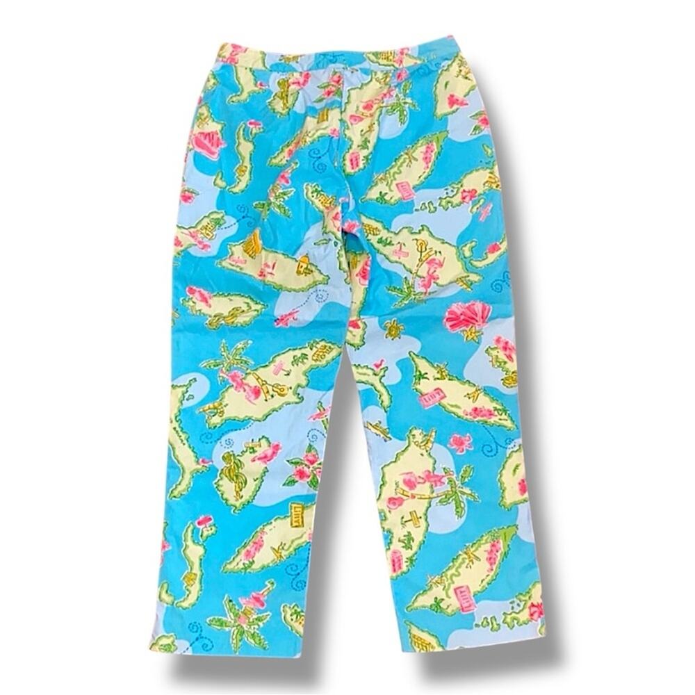 Lilly Pulitzer Colorful Capri Pants BAHAMA ISLAND PRINT SZ 0
